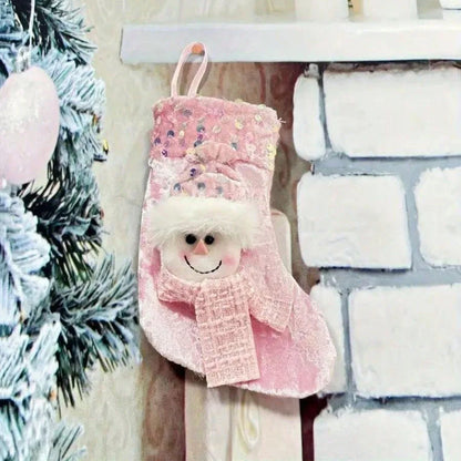 Roze Kerstsokken Rosalie – Set van 3 Decoratieve Kerstlaarzen