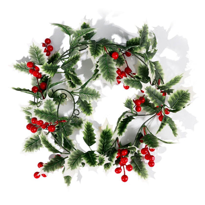 Kerstslinger – 2 Meter Feestelijke Decoratie met Bessen en Bladeren