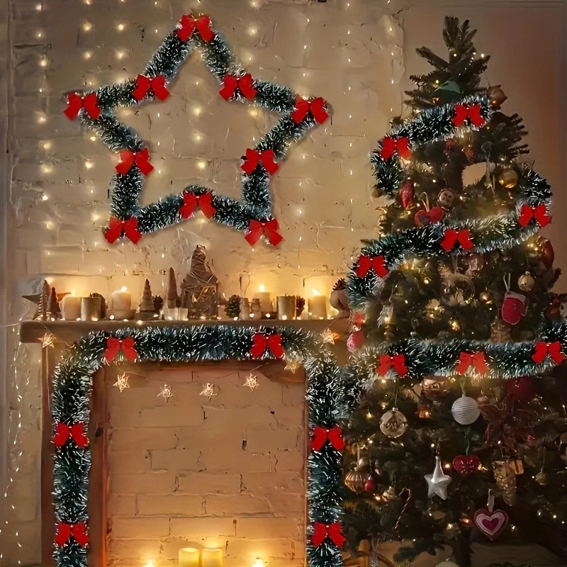 Kerstslinger – Decoratieve Slinger met Strik voor Boom en Feestdecoratie