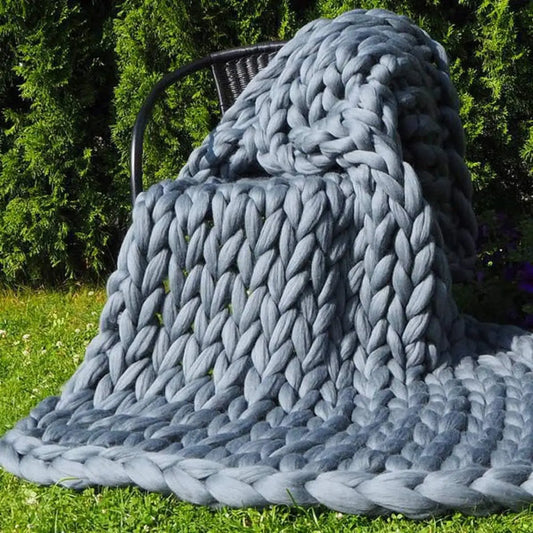 Woonwarmte – Chunky Gebreide Deken voor Bank en Bed