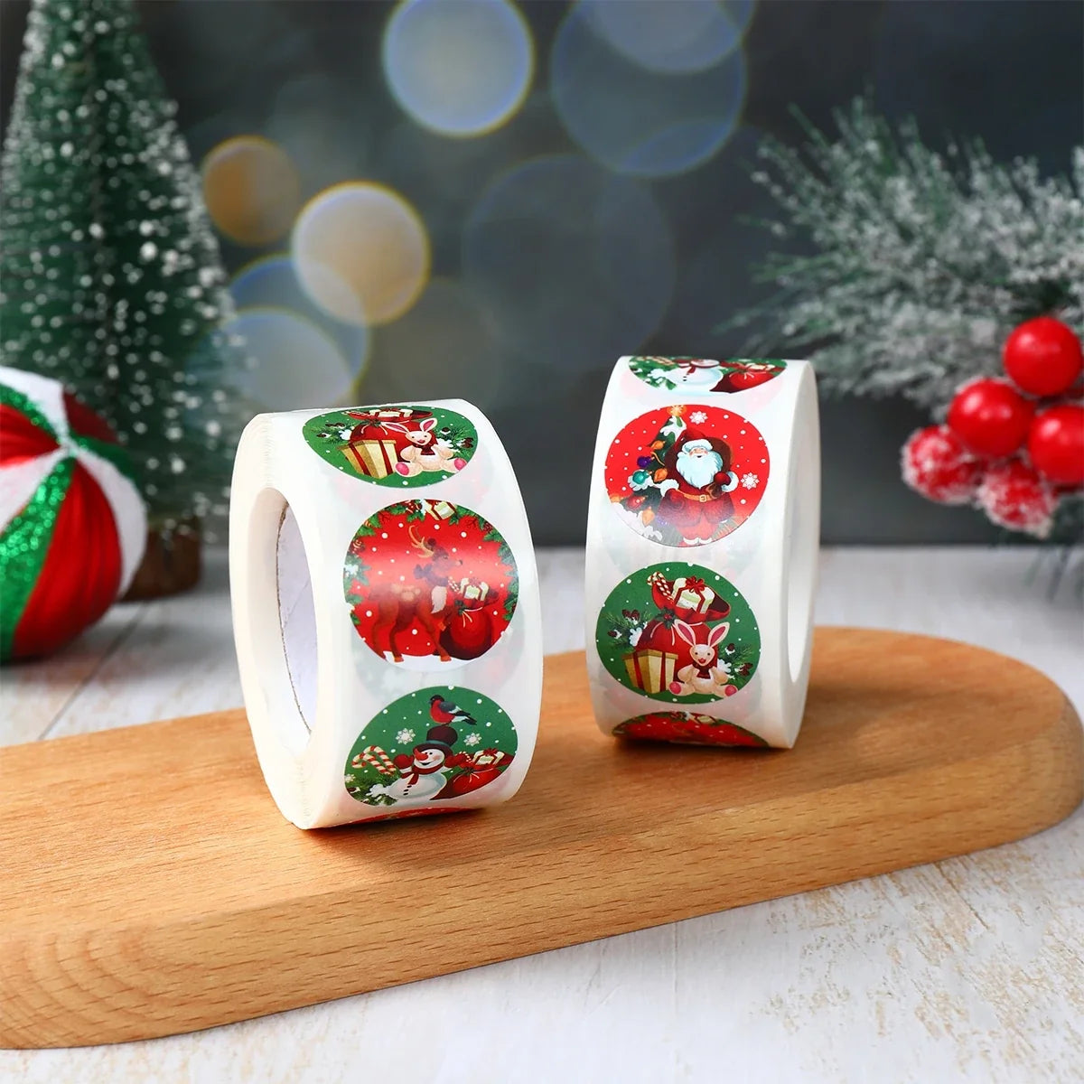 Sneeuwpret Kerststickers met Sneeuwmanontwerpen voor Feestdecoratie