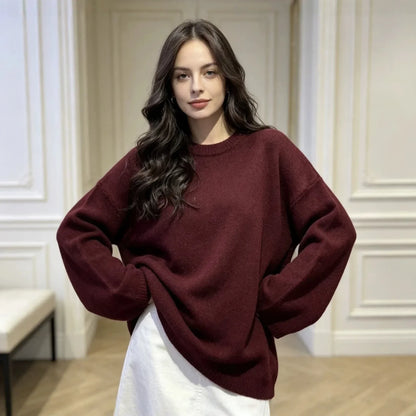 Oversized Dames Sweater Livia – Comfortabele Trui met Ronde Hals
