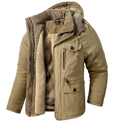 Heren Winterjas Waterdicht met Fleecevoering en Afneembare Capuchon