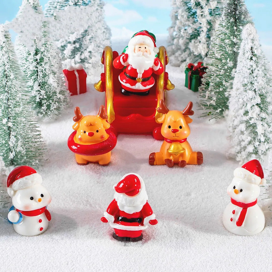 Kerstwereld Figuren – Kerstman en Elanden als Feestdecoratie
