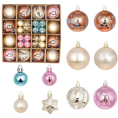 Winterblauw – 44-delige Kerstballenset Blauw Wit in Geschenkdoos