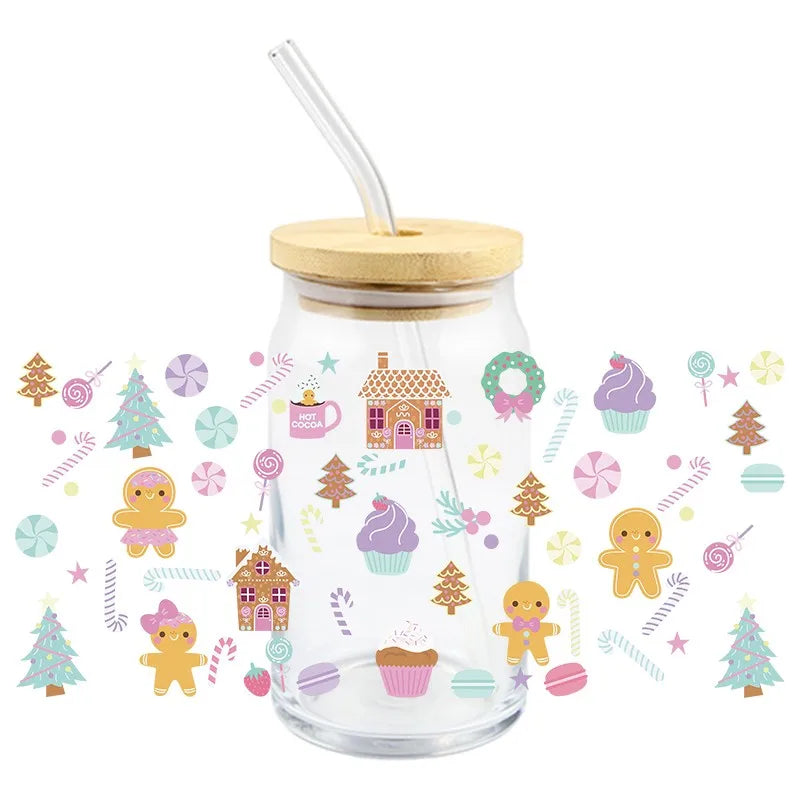 Kerststickers voor Glazen en Mokken met Peperkoekmannetje