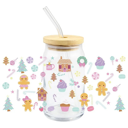Kerststickers voor Glazen en Mokken met Peperkoekmannetje