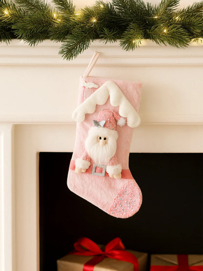 Sneeuwglans Noël – Decoratieve Kerstkous met Pailletten en Kerstfiguur
