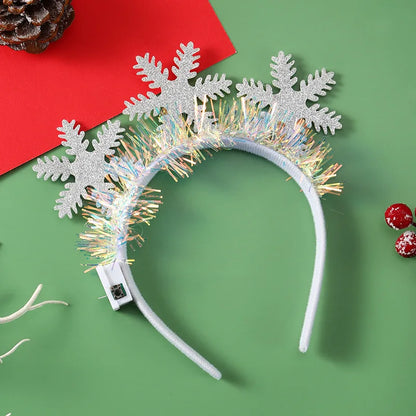Kersthoofdband – LED Feestaccessoire met Sneeuwvlok en Kerstboom