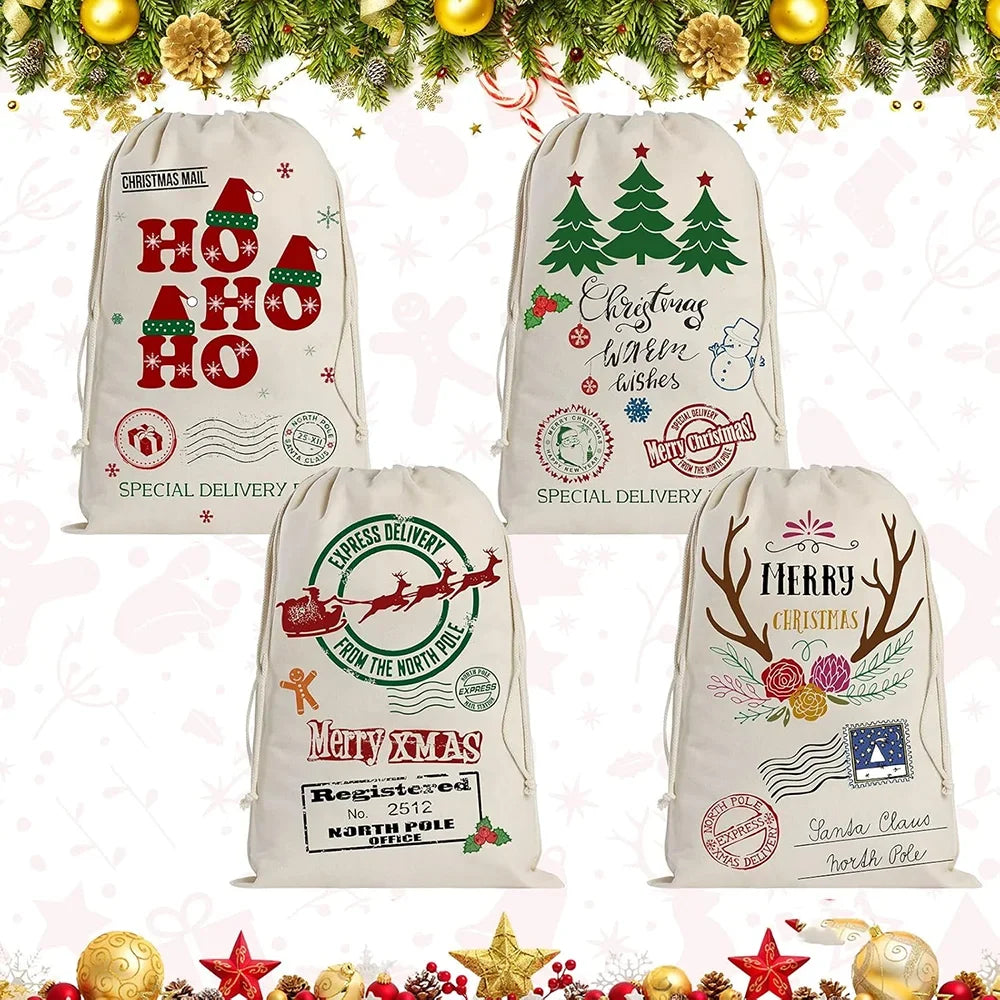 Kerstcadeauzak – Grote Kerstman Geschenkzak met Trekkoord