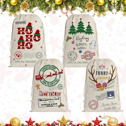 Kerstcadeauzak – Grote Kerstman Geschenkzak met Trekkoord