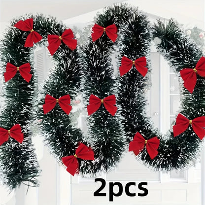 Kerstslinger – Decoratieve Slinger met Strik voor Boom en Feestdecoratie