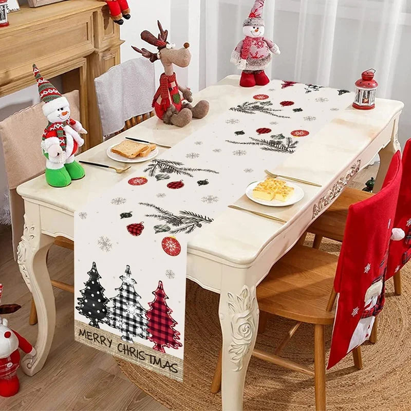 Kerst Tafelloper – Feestelijke Tafelversiering met Kerstboomontwerp
