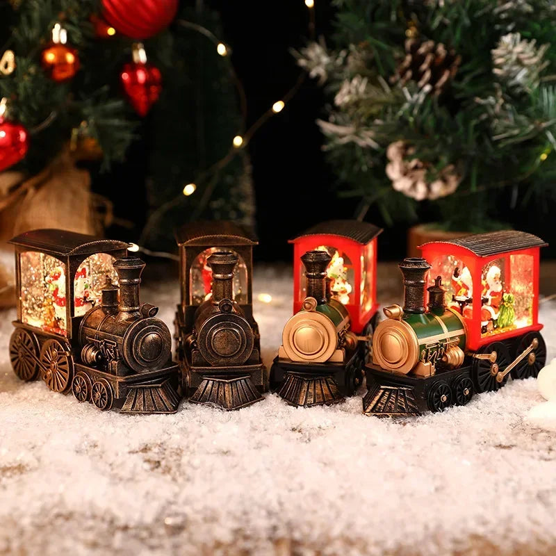 Kersttreinbol – Kerstdecoratie met LED-verlichting en Kerstman