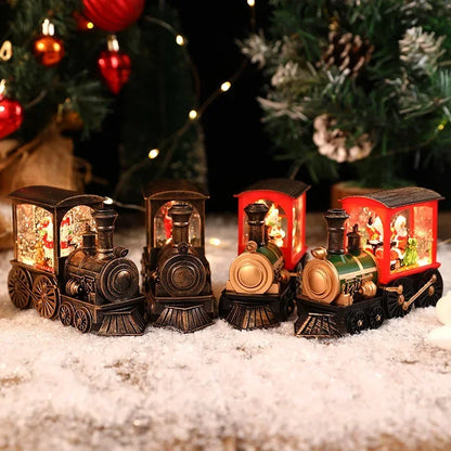 Kersttreinbol – Kerstdecoratie met LED-verlichting en Kerstman
