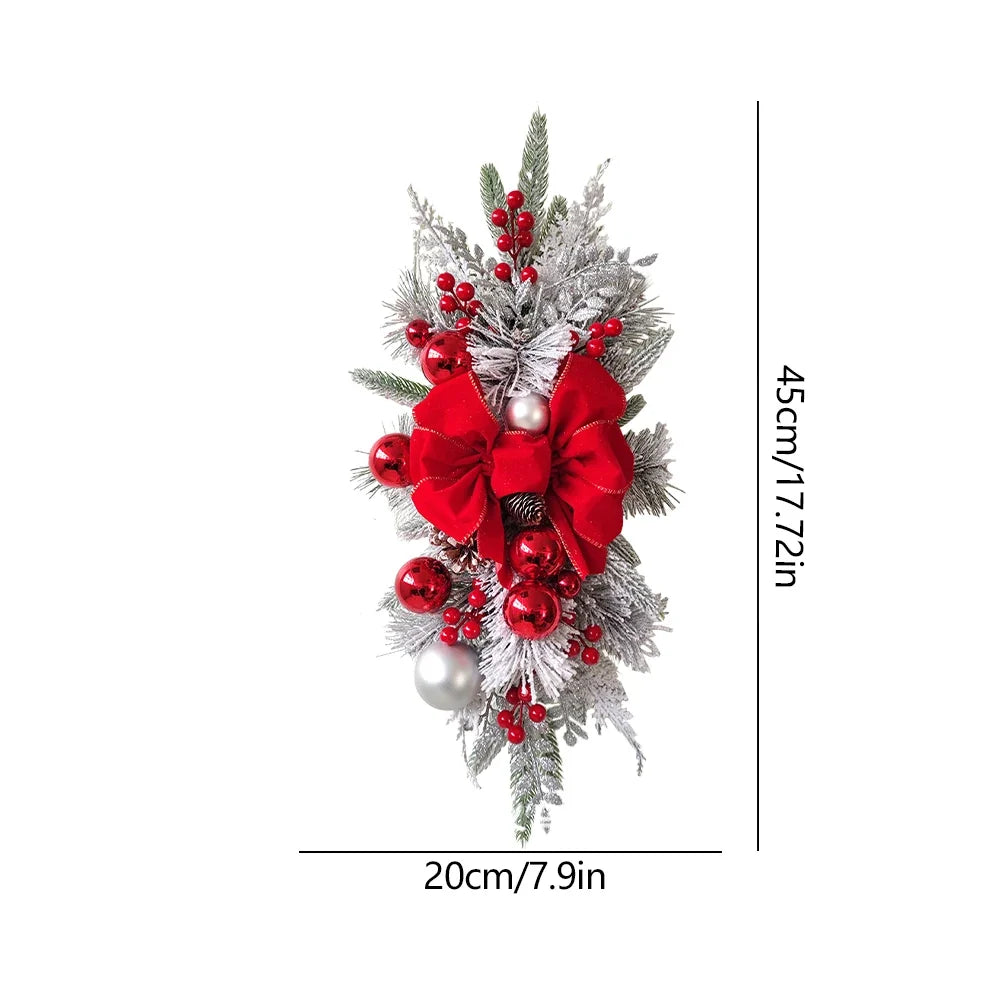 Roodgoudgloed – Kerstkrans 45 cm met Bessen, Dennenappels en LED-optie