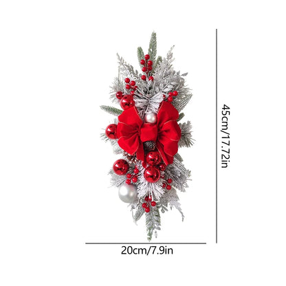 Roodgoudgloed – Kerstkrans 45 cm met Bessen, Dennenappels en LED-optie