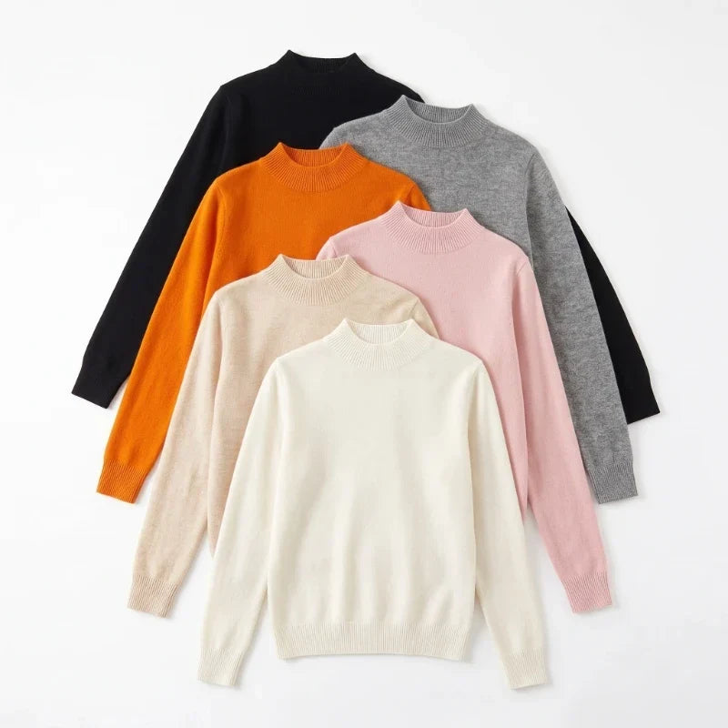 Sanne Dames Trui Hoge Hals – Tijdloos Model met Ribdetails