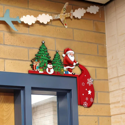 Kerstman Deurdecoratie Feestduo – Set van 2 Kerstfiguren