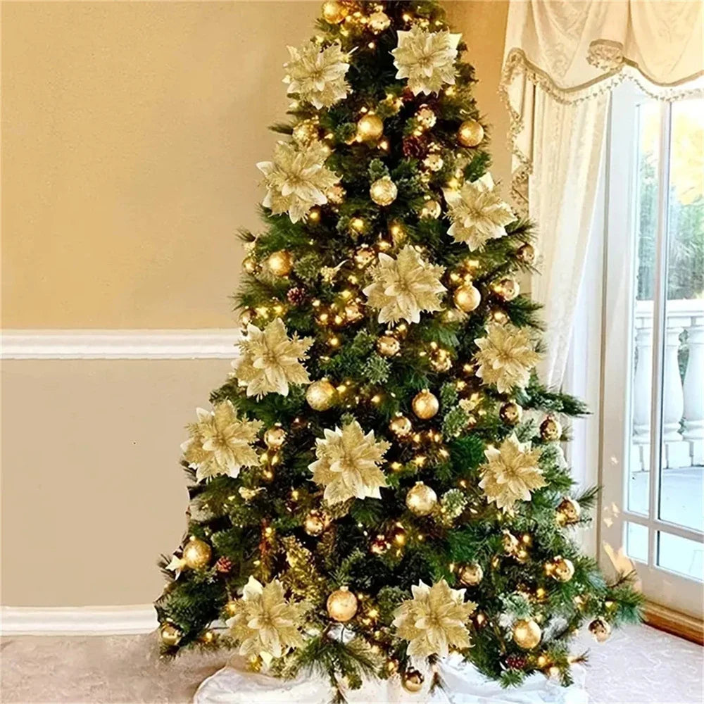 Kerst Bessenboeket met Glitter – Decoratieve Kerstboomversiering