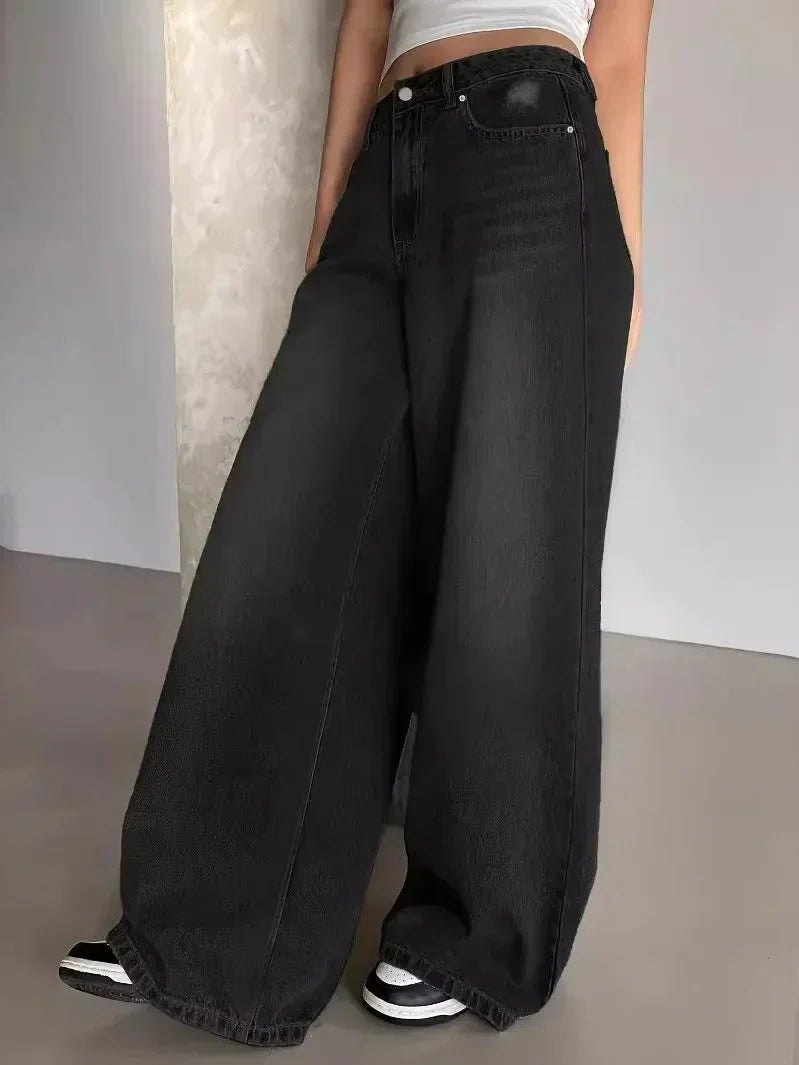 Luna Dames Baggy Wide Leg Jeans – Hoge Taille & Extra Wijde Pijpen