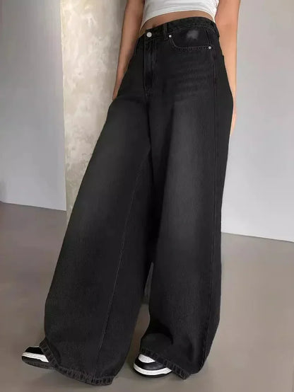 Luna Dames Baggy Wide Leg Jeans – Hoge Taille & Extra Wijde Pijpen