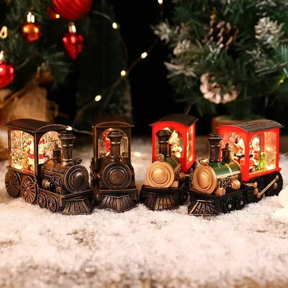 Kersttreinbol – Kerstdecoratie met LED-verlichting en Kerstman