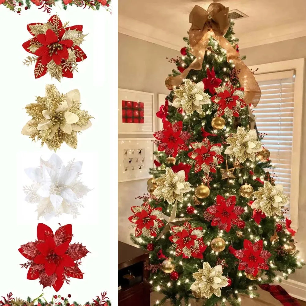 Kerst Bessenboeket met Glitter – Decoratieve Kerstboomversiering
