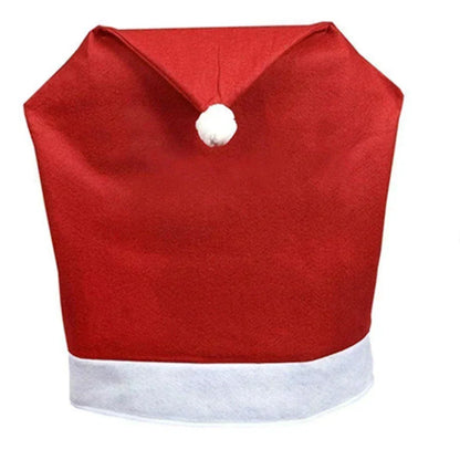 Kerstman Stoelhoes Rood-Wit, Kerstdecoratie voor Eetkamerstoelen