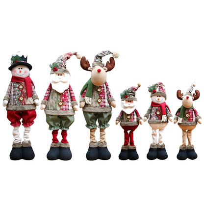 Kerstfiguren Set – 3 Decoratieve Kerstpoppen met Kerstman en Rendier