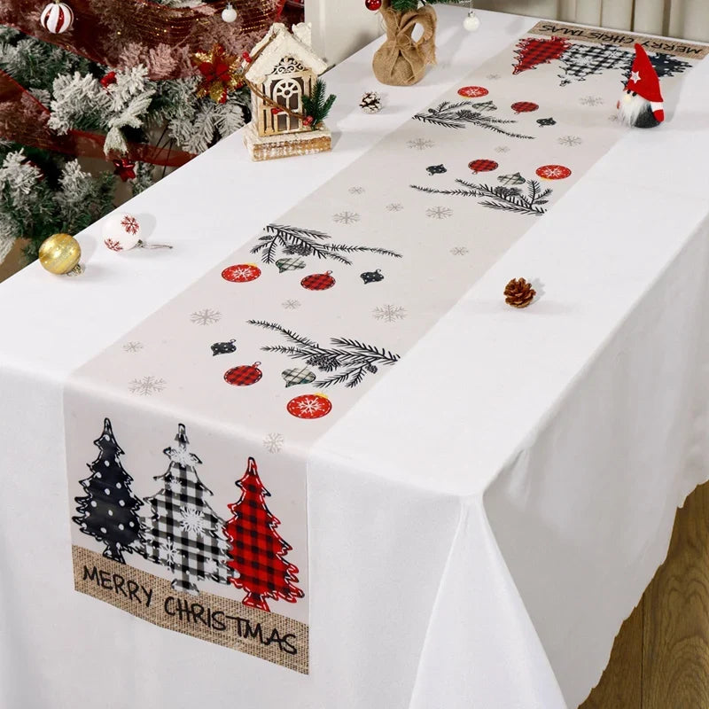 Kerst Tafelloper – Feestelijke Tafelversiering met Kerstboomontwerp