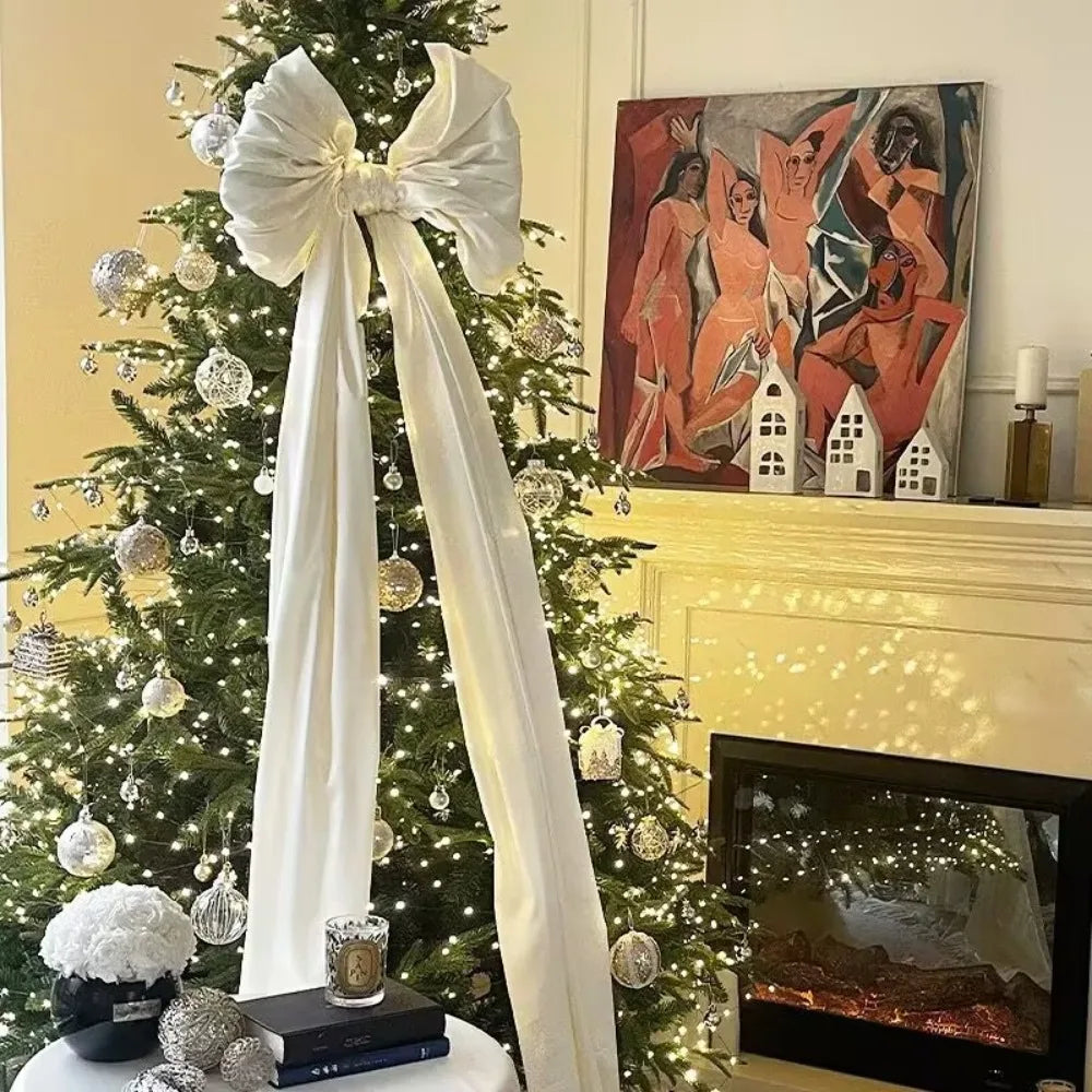 Parelschitter – Grote Parelmoer Kerststrik voor Kerstboom en Feestdecoratie