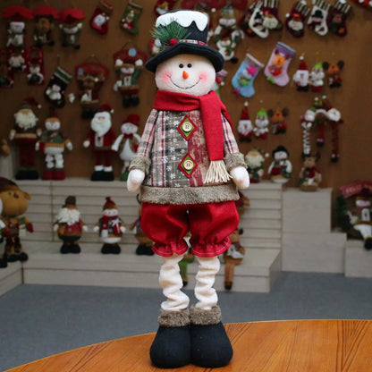 Kerstfiguren Set – 3 Decoratieve Kerstpoppen met Kerstman en Rendier