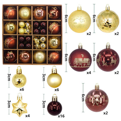 Winterblauw – 44-delige Kerstballenset Blauw Wit in Geschenkdoos