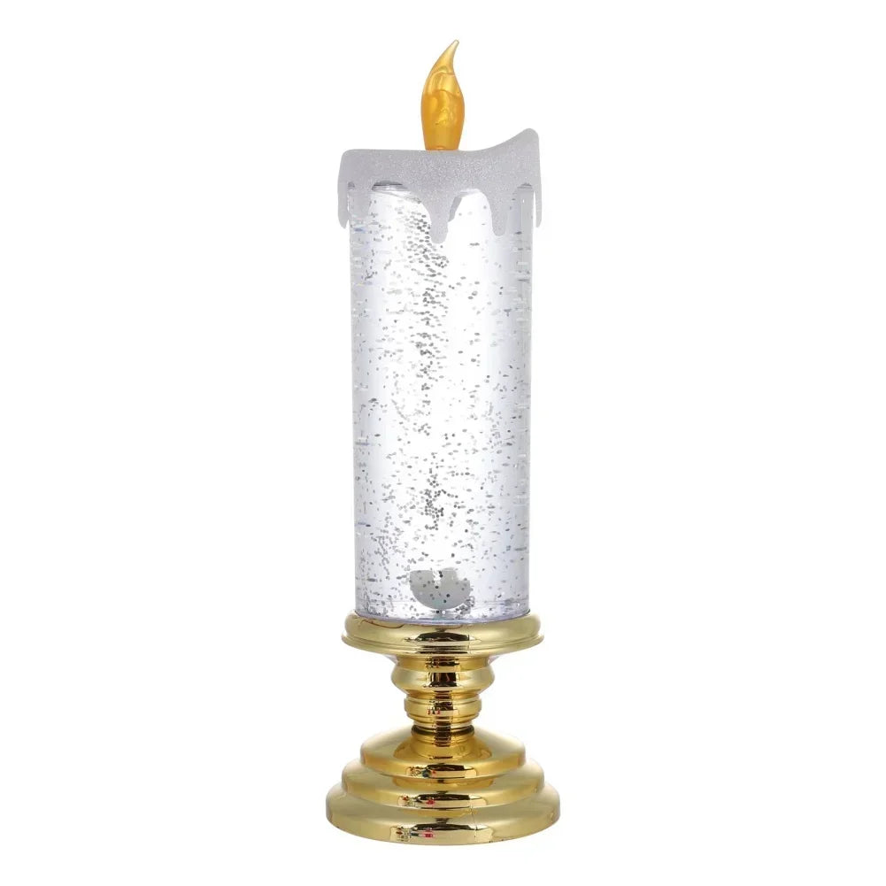 GlitterVlam Noëlle – LED Kerstkaars met Kleurverandering en Glitter