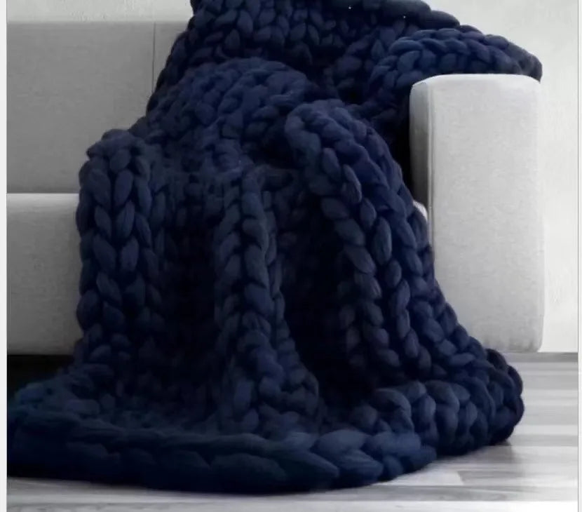 Woonwarmte – Chunky Gebreide Deken voor Bank en Bed
