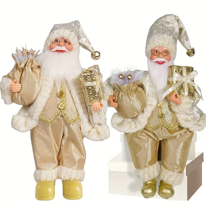 Goudbaard – Gouden Kerstman Raamdecoratie voor een Feestelijk Interieur