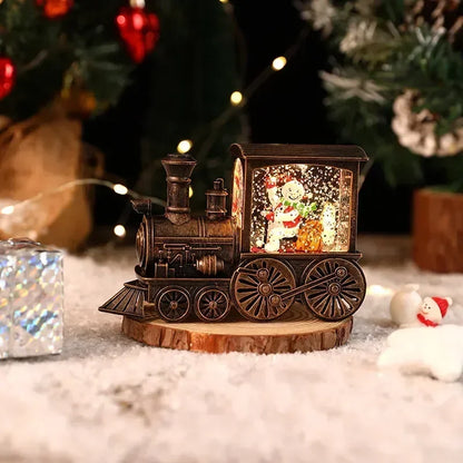 Kersttreinbol – Kerstdecoratie met LED-verlichting en Kerstman