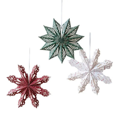Winterster 3D Sneeuwvlok Lampenkap voor Kerstdecoratie 30 cm