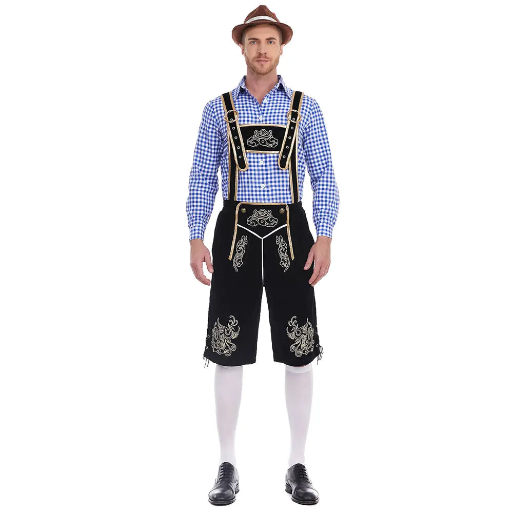 AlpenFeest Heren Oktoberfest Kostuumset met Shirt en Hoed