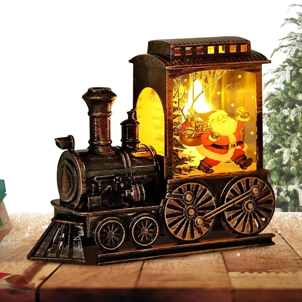 Kersttreinbol – Kerstdecoratie met LED-verlichting en Kerstman