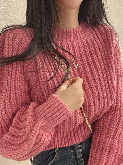 VintageDroom Dames Trui – Losvallend Model met Lantaarnmouwen