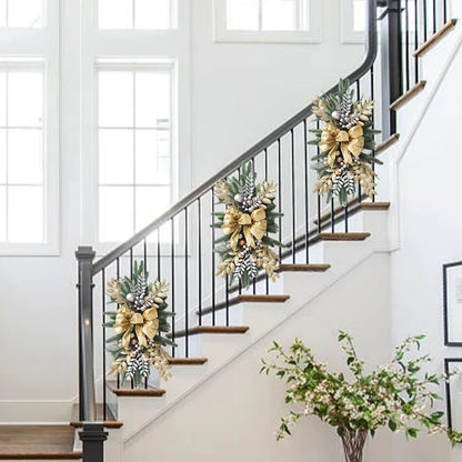Roodgoudgloed – Kerstkrans 45 cm met Bessen, Dennenappels en LED-optie