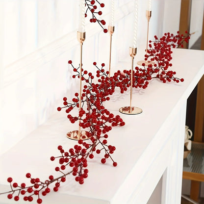 Rode Feestslinger – Decoratieve Kerstslinger van 190 cm met Rode Bessen