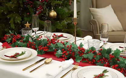 Kerstslinger – 2 Meter Feestelijke Decoratie met Bessen en Bladeren
