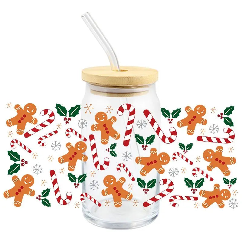 Kerststickers voor Glazen en Mokken met Peperkoekmannetje