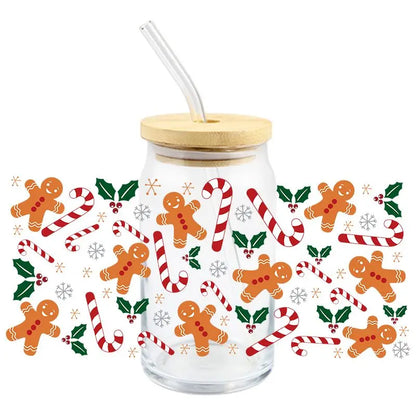 Kerststickers voor Glazen en Mokken met Peperkoekmannetje