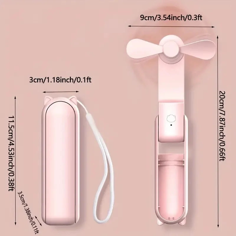 KoelZak Mini Handventilator Oplaadbaar met Powerbank en Polsband