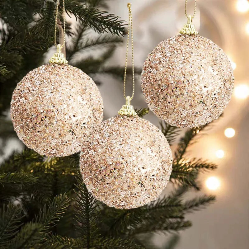 Glitter Kerstballen Set – Kerstboomversiering van 6 cm