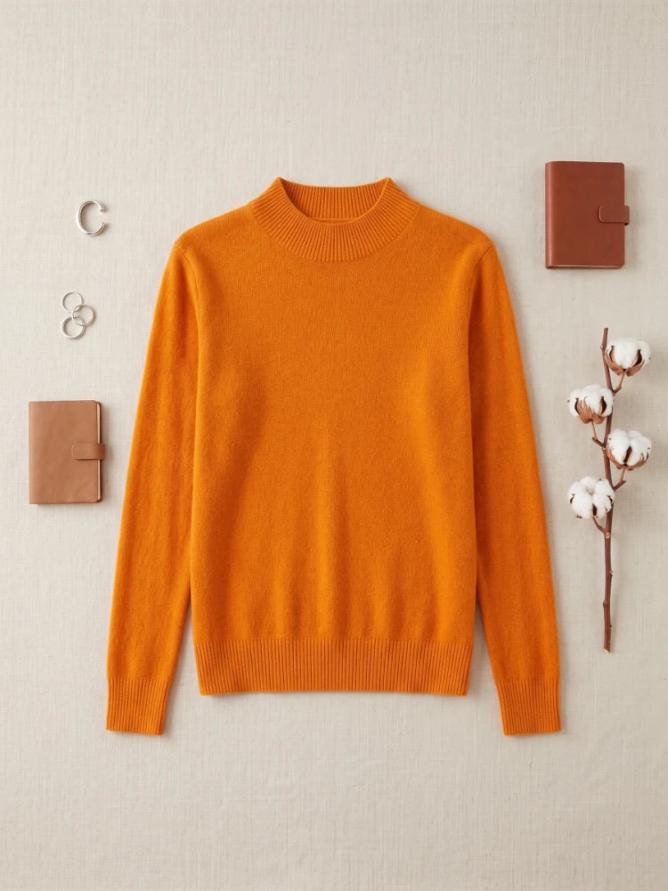 Sanne Dames Trui Hoge Hals – Tijdloos Model met Ribdetails